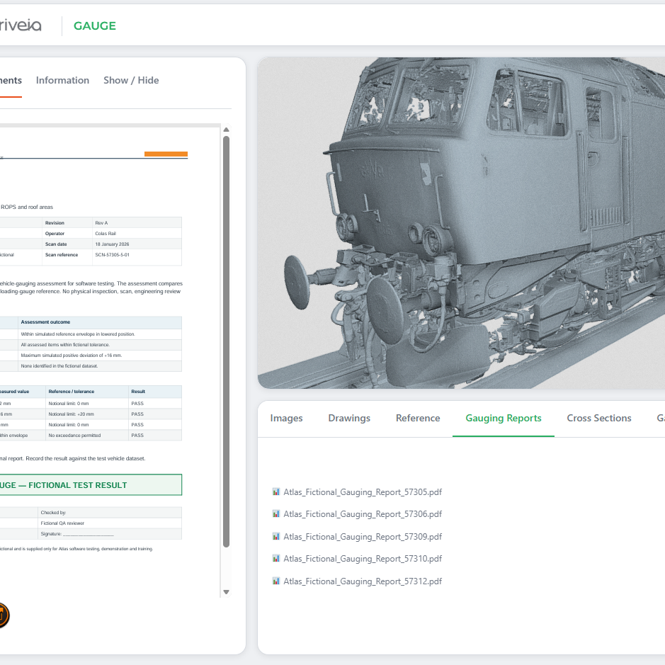 ATLAS Gauge vehicle gauging report viewer