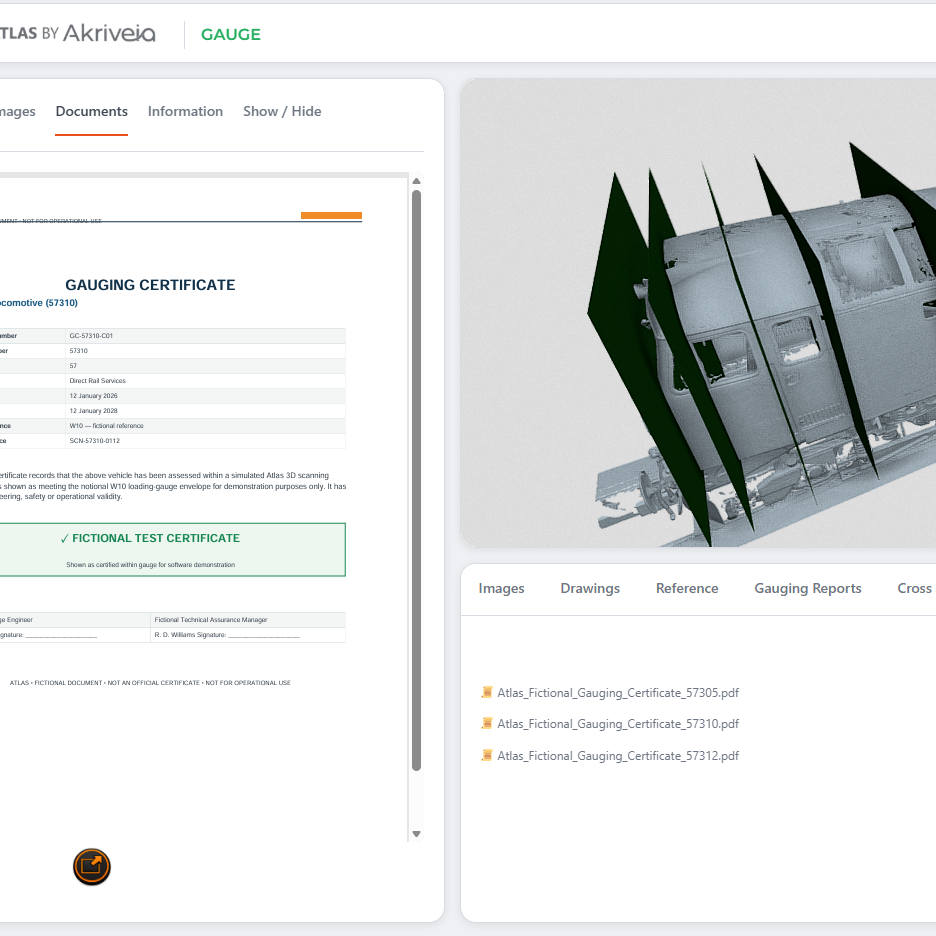 ATLAS Gauge vehicle gauging certificates